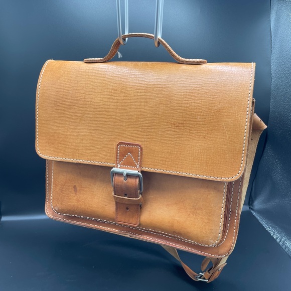 Vintage Handmade Leather Messenger Bag - Picture 6 of 7
